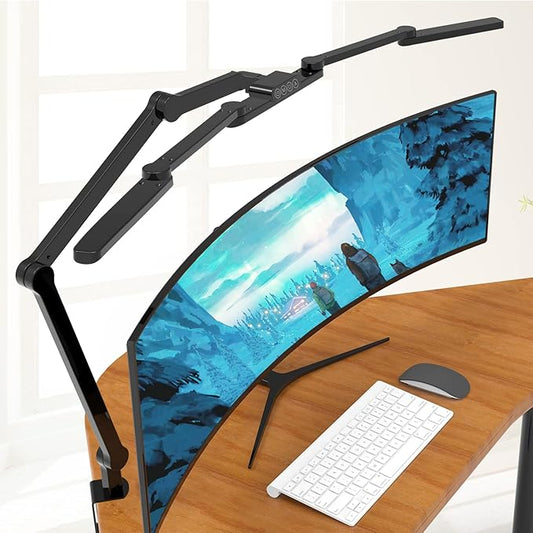 EPABINA LED Desk Lamp with Clamp, 41.5" Clamp on Architect Desk Lamp for Home Office, 24W Bright Tall Computer LED Table Light Adjustable Overhead Clip on Office Lighting for Work Craft