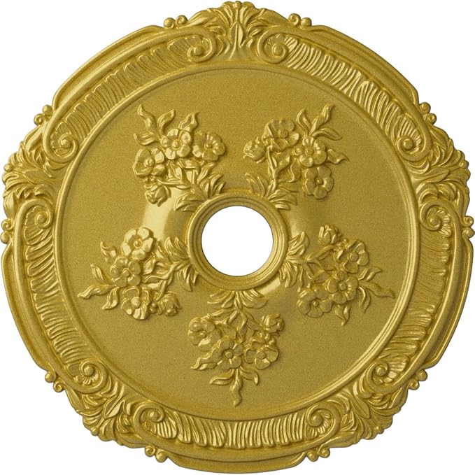 Ekena Millwork CM26ATRGS Attica with Rose Ceiling Medallion, Rich Gold, 26"OD x 3 3/4"ID x 1 1/2"P
