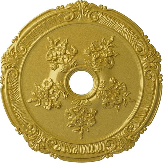 Ekena Millwork CM26ATRGS Attica with Rose Ceiling Medallion, Rich Gold, 26"OD x 3 3/4"ID x 1 1/2"P