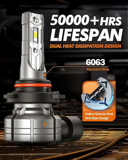 SEALIGHT 9006 LED Fog Light Bulbs, 12000LM 24W Strong Penetration 9006 HB4 LED Fog Lights, 6500k Cool White 5530 CSP Chips, IP68 Waterproof Plug and Play, Pack of 2