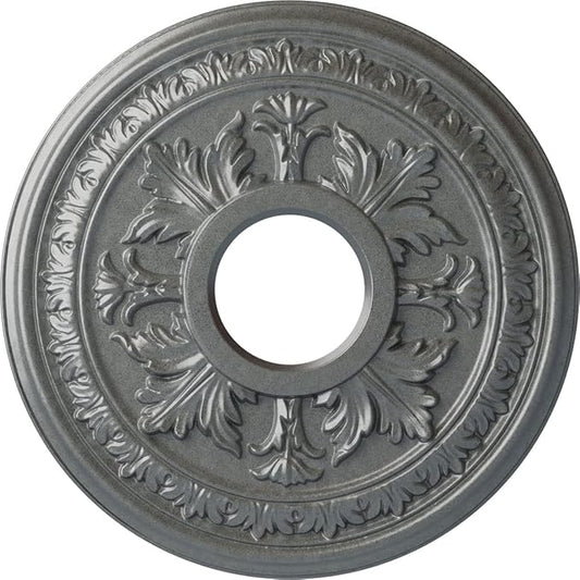 Ekena Millwork CM15BAPLS Baltimore Hand-Painted Ceiling Medallion, Platinum