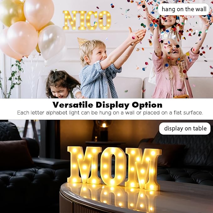 Small Led Marquee Letters, Light Up Letters, 8.58 Inch Led Letter Lights, Battery Powered Lighted Sign for Table, Party, Birthday, Christmas Decor (Letter O)