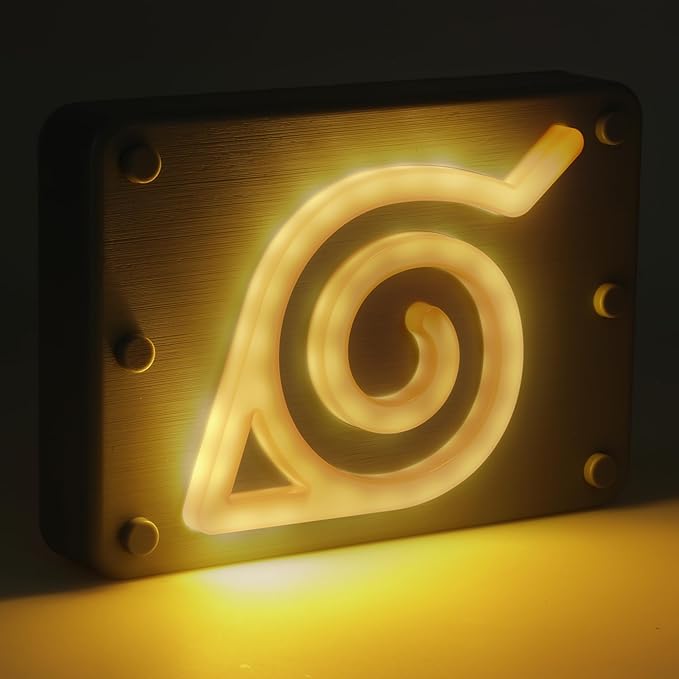 Paladone Naruto Shippuden Official Licensed Konohagakure Icon Light, Tabletop or Wall Mount Anime Night Light & Room Decor for Manga Fans, Comic and Gamer Gift