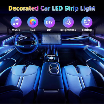 Acrylic Interior Car LED Strip Light, Dreamcolor 18-in-1 RGB Ambient Lighting with APP, 16 Million Colors 175in 600LED Music Sync Lights for Night Driving, Home, Camping & Gift Decor