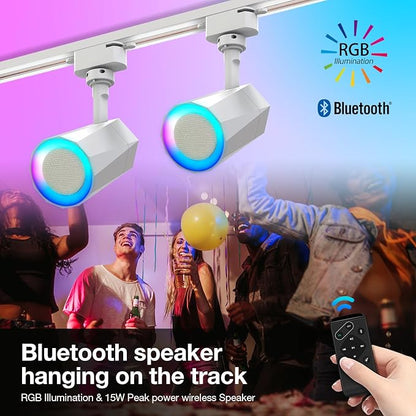 Gsou 3 Pack Track Light Bluetooth Speaker, Track Lighting Fixtures Ceiling, Track Light Speaker with 3.3FT Track Rails, RGB Color Changing, Music Sync, Ideal for Smart TV, Home Decoration,Kitchen,Game