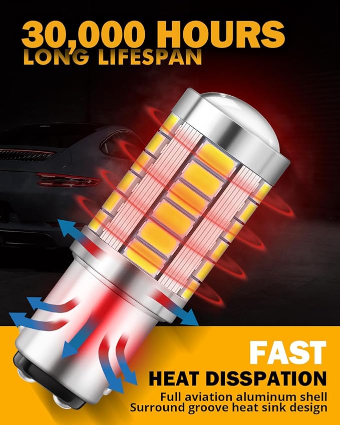 Auxbeam 1157 LED Bulbs 6500K White, Super Bright 2057 2357 7528 BAY15D Replacement Bulb for Backup Reverse Lights, 3030 33-SMD Chipset, Pack of 2