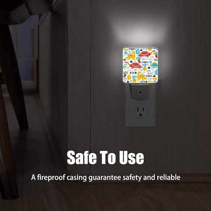 Cute Dino Night Light, Egg Night Lights Plug into Wall Decor for Bedroom, Bathroom, Hallway, Kitchen, Dusk to Dawn Sensor Nightlights for Boys Girls Women Men Room Gifts