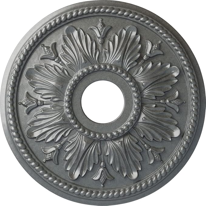 Ekena Millwork CM18ED1PLS Edinburgh Ceiling Medallion, Platinum
