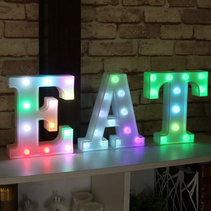 Pooqla Colorful LED Marquee Letter Lights with Remote – Light Up Marquee Signs – Party Bar Letters with Lights Decorations for The Home - Multicolor X