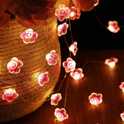 Mudder 33FT 100 LEDs Cherry Blossom Flower Fairy String Lights with Remote, USB & Battery Operated Pink String Lights for Bedroom, Indoor Outdoor Party Wedding Decoration