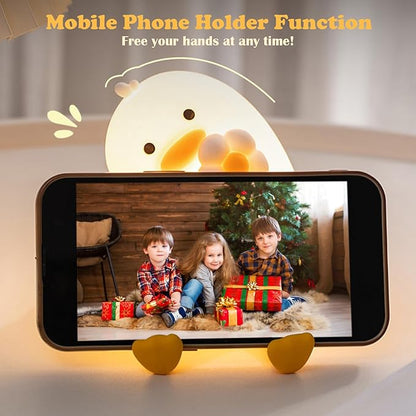 Night Light for Kids, Cute Duck Silicone Nightlight with Timer, Rechargeable Nursery Light, LED Squishy Night Lights, Safe Bedside Lamp, Dimmable Animal Night Lamp for Boys Girls Toddler (Duck)