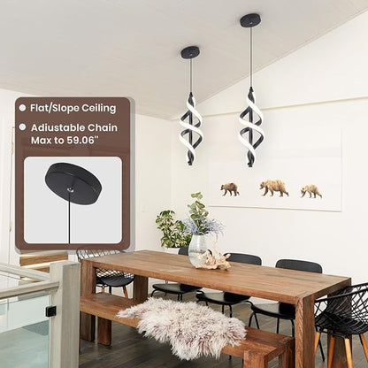 3 Packs Black Pendant Light,4000K Kitchen Modern LED Pendant Lights,Adjustable Pendant Lighting Over Island Hanging Pendant Light Fixtures for Kitchen Dining Room Hallway(Black, 3 Packs)