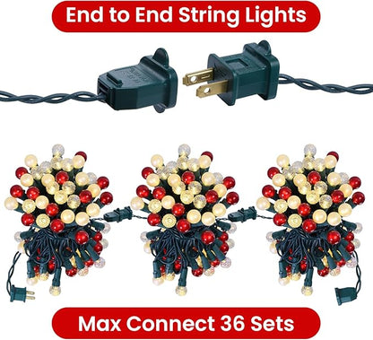 Globe String Lights, Fairy Lights Plug in 19FT Christmas Lights 70LED Pearlized Glass Bulbs Multicolor Outdoor Indoor String Lights UL Certified Christmas Lights for Bedroom Party Tree Decor