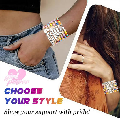 AICase for BT Merch Gifts Toys Inspired Bracelets Birthday Decorations 7 Pcs Stackable Stretch Beaded Friendship Bracelets Costume Cosplay Merchandise Gifts for Fans Women Christmas Stocking