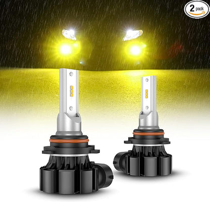 SEALIGHT 9006 LED Fog Light Bulbs Yellow, 600% Brightness 9006 HB4 LED Fog Light, 3000K Amber Strong Penetration 9006 Fog Light Led Bulb Yellow Replacement for Cars,Trucks(Pack of 2)
