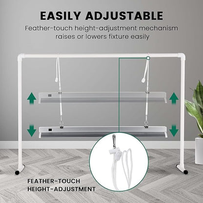 iPower LED Grow Light Stand Natural White Full Spectrum for Indoor Plant Starting Seeds and Propagating Cuttings, Height Adjustable, 2 Feet