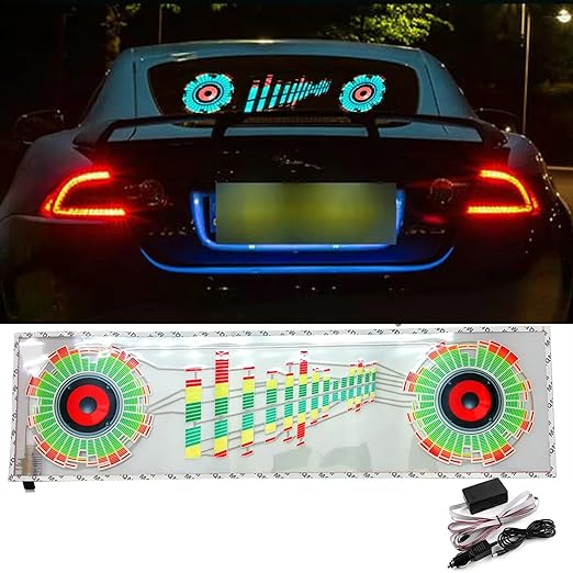 keeda Sound Music Activate Sensor Car Auto Sticker LED Light Equalizer Glow LED Light Audio Voice Rhythm Lamp (Trumpet, 90x25 cm)