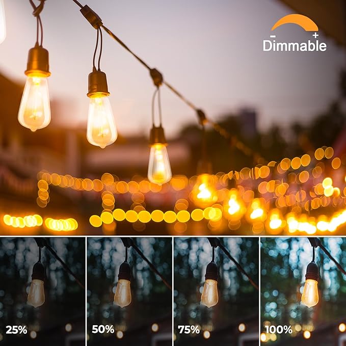 GvvooHome 24 Pack LED ST38 Replacement Bulbs, 1 Watt E12 LED Bulb 2700K Warm White, Vintage Dimmable Shatterproof Bulbs for Indoor Outdoor Patio Garden String Lights, Dimmable
