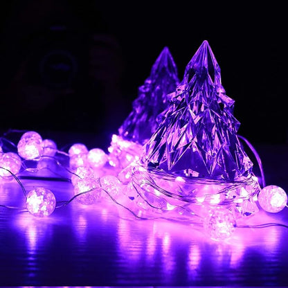 6 Pack Fairy Lights Battery Operated No Remote LED Starry String Lights 30 Micro Starry LEDs on 10ft Copper Wire Light for DIY Wedding Centerpiece Table Decorations (Purple)