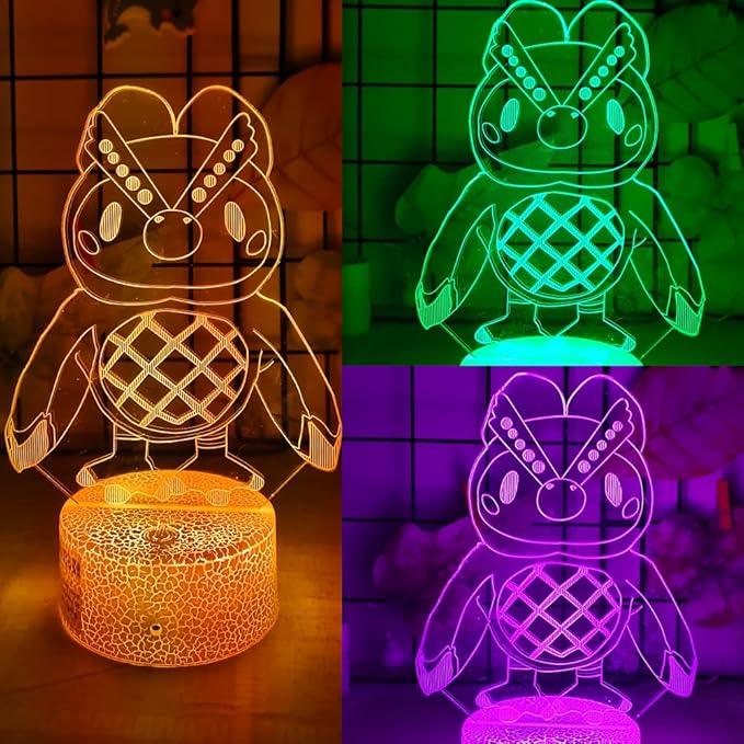 3D Night Light, 16 Color Changing Cartoon USB Desk Lamp Illusion Lighting with Remote Control for Home Decor Gift for Kids. (Owlette)
