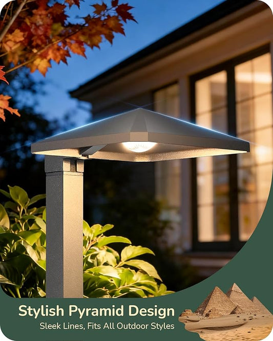 EDISHINE Low Voltage Landscape Lighting, Landscape Path Lights with Pyramid Exterior, Aluminum, 3000K & 50000Hrs, Outdoor Pathway Lights Wired for Garden, Yard, Driveway, 6 Pack