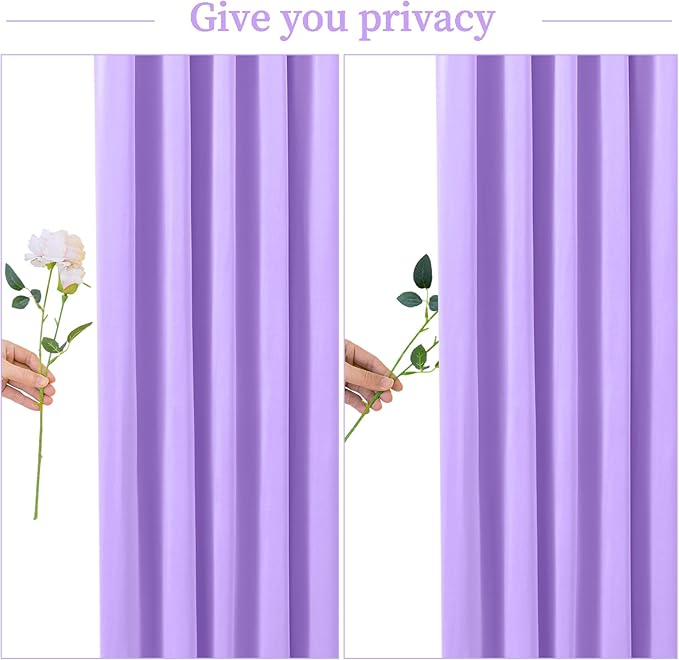 10x10 Lavender Backdrop Curtain for Parties Wedding Wrinkle Free Light Purple Photo Curtains Backdrop Drapes Fabric Decoration for Baby Shower Photoshoot 5ft x 10ft,2 Panels