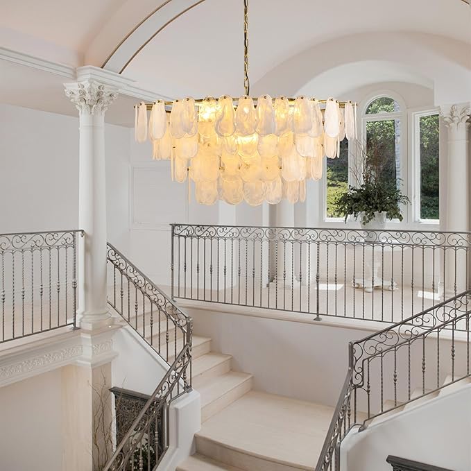 Modern Large Crystal Glass Chandelier, 39.76" Gold Luxury Hanging Pendant Light Fixture,16-Light Round Cloud Ceiling Chandeliers Lighting for Dining Room Living Room Bedroom Foyer Stairway, E12
