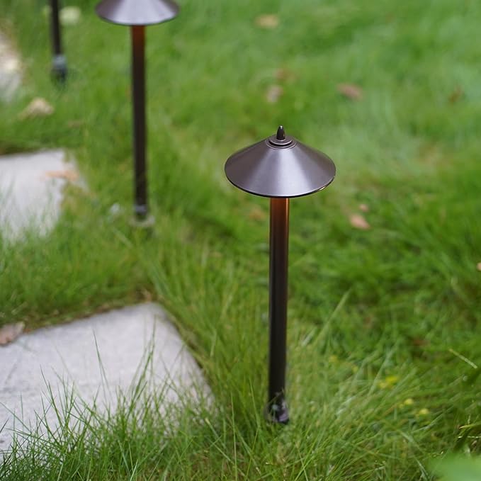 Pathway Lights 6PK Low Voltage Outdoor Landscape Lighting 10W 25 Lumen 2700K 12V AC Path Lights Warm White Light with G4 Bulb Connector Spike Stake for Garden Yard Driveway
