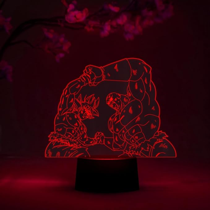 Otaku Lamps Goku vs Jiren Dragon Ball Super – Anime Lamp Figure Night Light, 16 Color RGB LED – Remote, 3D Anime Room Décor Gift for Otaku