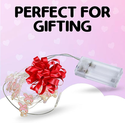 Silver Buffalo Sanrio Hello Kitty and Friends My Melody 20ct Decorative String Lights, 7 Feet Long, Battery Powered (2 AA Batteries Included), Cool White LED, Indoor Use Only