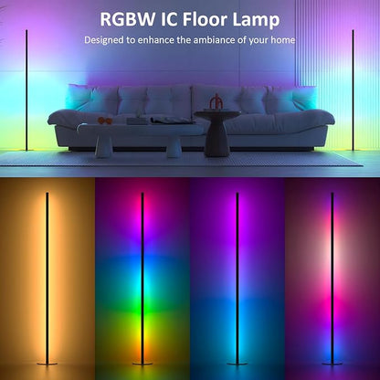 Corner Floor Lamp, RGBWW IC Corner Lamp with APP and Remote Control, LED Floor Light with 16 Million DIY Colors, Color Changing Ambient Light for Living Room, Bedroom, Gaming Room