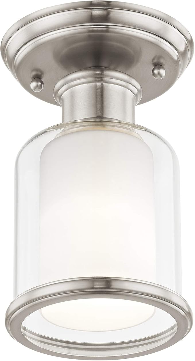 Livex Lighting 40200-91 Middlebush 1 Light Brushed Nickel Ceiling Mount