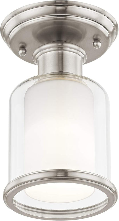 Livex Lighting 40200-91 Middlebush 1 Light Brushed Nickel Ceiling Mount