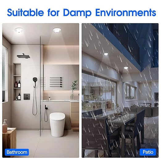 Energetic 4.7 Inch Motion Sensor Closet Ceiling Lights, LED Under Cabinet Lights Wired, Flush Mount Ceiling Lighting Fixtures for Bedroom, Kitchen, Hallway, Wet Location, 120V, 5000K, White, 1 Pack