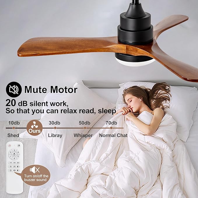 36 Inch Black Ceiling Fans with Lights and Remote,Dimmable LED Light,Quite Reversible DC Motor,Memory Function,Modern Solid Wood Indoor Outdoor Ceiling Fan with Light for Office Patios