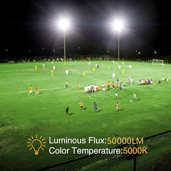 XYCN 400W LED Stadium Flood Lights Outdoor(2350W Equivalent),50000LM Super Bright LED Arena Lights 100-277V IP66 Waterproof 5000K Daylight White Commercial Lighting for Sports Fields and Counts