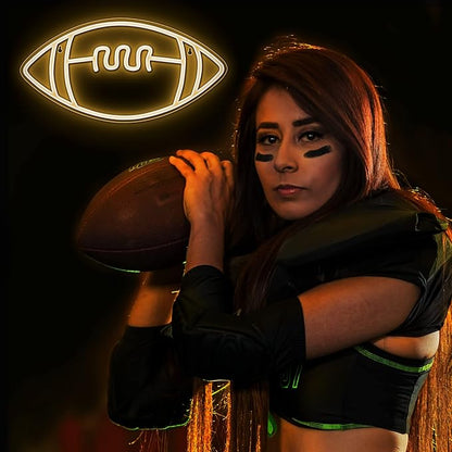 Lumoonosity Football Neon Sign - Football Neon Light for Boys’/Teens’ Bedroom, Game Room, Bar, Wall, Football Room Decor - Football Led Signs for Fans - Cool Sports Decor Signs - 15.8 x 8.3-inch