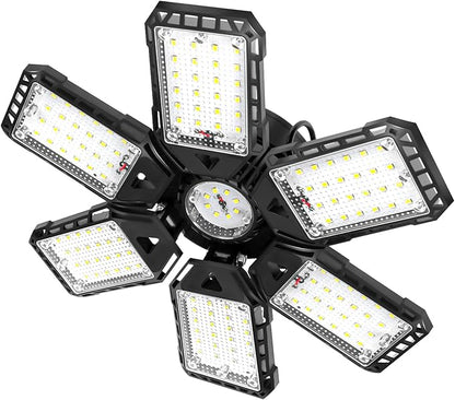 Aoretic LED Garage Lights 1 Pack -180W, 18000LM 6500K Led Shop Light with 6+1 Deformable Panels, Basement Barn Light Garages Ceiling Lights, E26/E27 for Garage, Warehouse, Shop