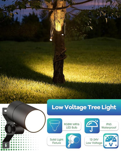 Low Voltage Down Light Spot Light Tree Light, Replaceable 5W MR16 LED Bulb, 12V Outdoor Uplighting Spotlight for House Wall Fence Garden Yard Patio 1-Pack
