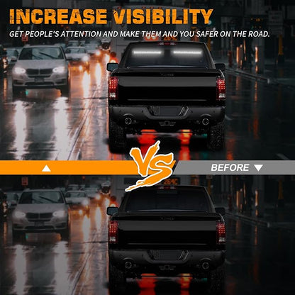 XRIDONSEN 2 in 1 White Traffic Advisor Light Bar 144 LED Emergency Warning Safety Interior Rear Window Front Dash Windshield Strobe Lights for Police Firefighter Vehicles Trucks Car (2x17.7 inch)