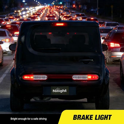 Nilight Third Brake Light Tail High Mount 3rd Stop Lights Smoked Lens Compatible with Nissan Cube 2009 2010 2011 2012 2013 2014 Van SUV Rear Center Cab Lamp