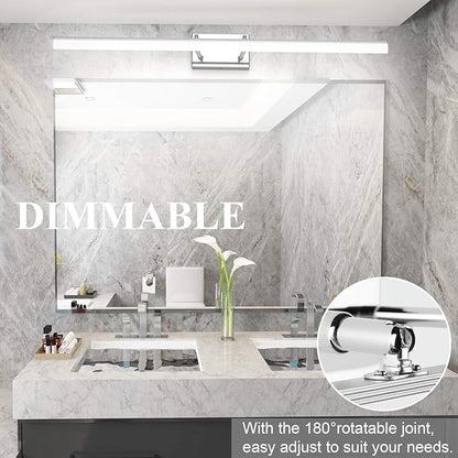 Aipsun 40in Dimmable Modern LED Vanity Lights for Bathroom Light Fixtures Over Mirror Chrome Modern Vanity Lighting(White Light)