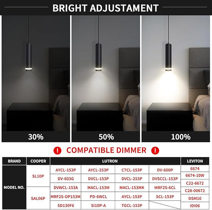 OKELI Modern Pendant Lights, Black LED Pendant Lights Fixtures,3 Color Pendant Lighting for Kitchen Island, Bar,12W,3000K-6000K,ETL(3pack)