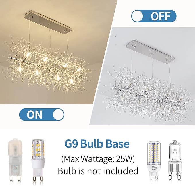 CM MZY Modern Crystal Chandeliers Firework, 12-Light Dining Room Lighting Fixtures Hanging, Chrome Sputnik Firework Ceiling Light Fixture for Dining Room Living Room Kitchen Island (L 35.5")
