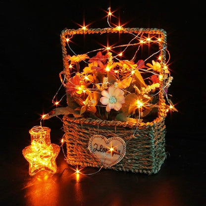 CYLAPEX 12 Pack Fairy Lights Battery Operated 7ft 20 LED Mini String Lights Silver Wire Firefly Starry Moon Twinkle Lights for Wedding Mason Jars Party Christmas Centerpiece Table Decorations, Orange