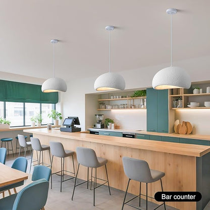 Wabi Sabi Pendant Light Oval, 15.7in Japanese Ceiling Fixture for Dining Room Kitchen Island Hallway Bedroom Restaurant, Adjustable Modern Japandi Hanging Lamp, E26 Base (40cm/15.7in)