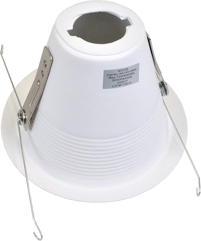 NICOR Lighting 15512WH Recessed Trims, White, 5 Inches