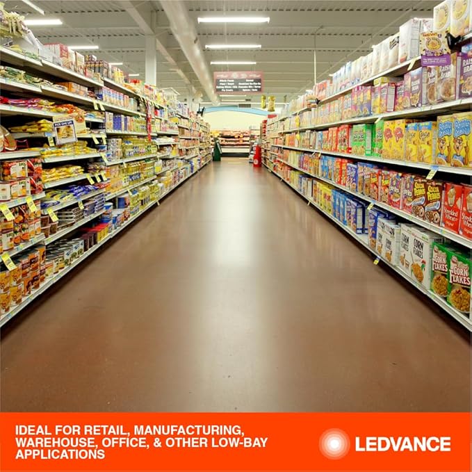 LEDVANCE 4-Ft Dual Selectable Wrap FVL LED Luminaire, 30/40/50W, 3500/4000/5000K, 4260/5640/7000 LMS, Dimmable, Mounting Accessories Included - 1 Pack (64116)