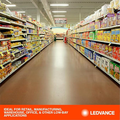 LEDVANCE 4-Ft Dual Selectable Wrap FVL LED Luminaire, 30/40/50W, 3500/4000/5000K, 4260/5640/7000 LMS, Dimmable, Mounting Accessories Included - 1 Pack (64116)