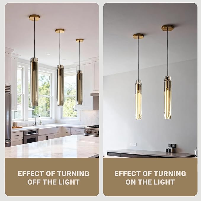 Pendant Lights Kitchen Island Pendant Lights Pendant Light fixtures Kitchen Pendant Light pendent Light 15" Amber Crystal lampshade Island Pendant Lights for Kitchen